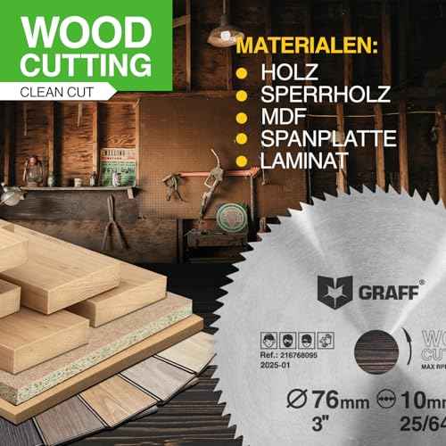 3 Inch Circular Saw Blade for Wood, Plywood, Laminate, Drywall, Plastic ? 80T Wood Cutting Circular Saw Blade with 3/8 Inch Arbor from GRAFF