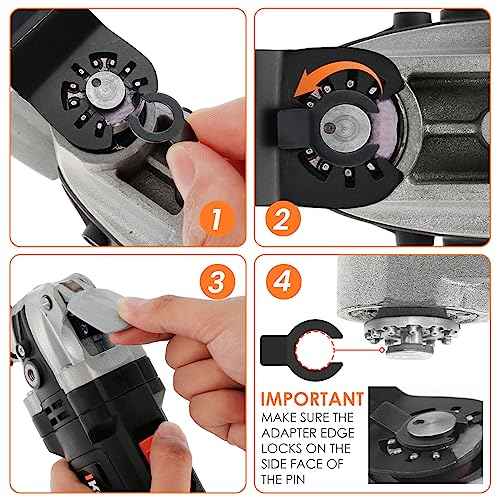 8Pcs Oscillating Saw Blades Set Bi-metal Stainless Steel Multitool Blades Kit Quick Release Oscillating Blades Precise Cutting Saw Blades with 3 Gaskets for Wood Plastic Cutting