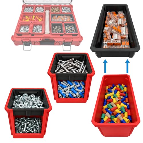 STD. ISSUE Black Nesting Bin Inserts (3-Pack) for Milwaukee PACKOUT 48-22-8430/8435 – Bins Only