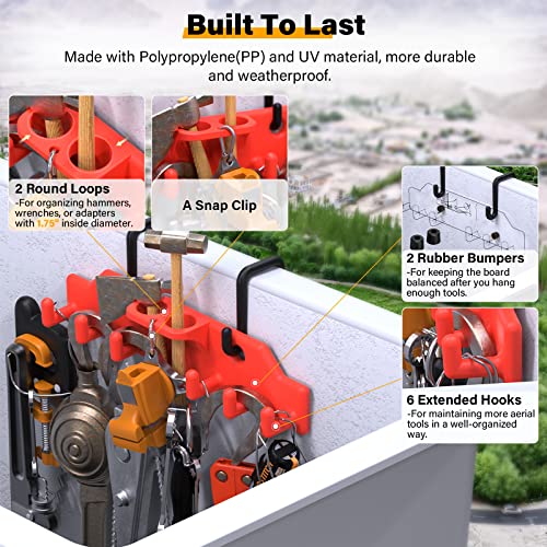 Tricana Lineman Tool Board with 2x 2” & 2x 3” Aerial Bucket Hooks – Metal Bucket Truck Organizer