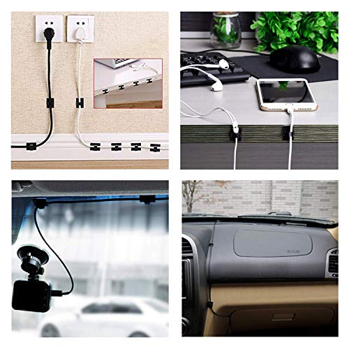 EtoBesy 30pcs Self-Adhesive Cable Clips with 3M Sticky Mounting, Black