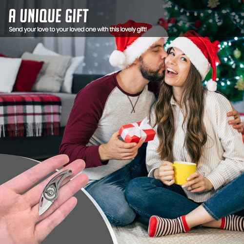 Small Pocket Knife, Titanium Keychain Knife, Stocking Stuffers, Little Box Cutter, EDC Utility Knife, Cool Keychain Gift for Men and Women