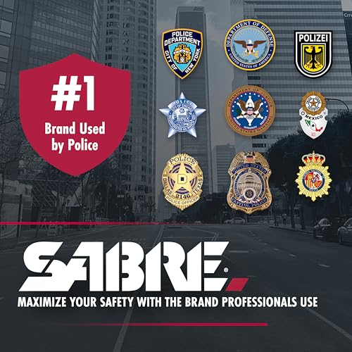 SABRE Advanced Pepper Spray, 3-in-1 Formula Contains Maximum Strength Pepper Spray, CS Military Tear Gas And UV Marking Dye, Compact Belt Clip For Easy Carry and Fast Access, 35 Bursts