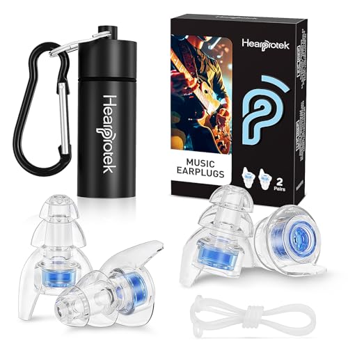 Hearprotek Blue Reusable Ear Plugs for Concerts & Music Noise Reduction