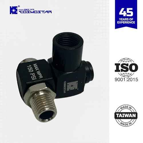 Cosmostar Universal 1/4" NPT 360 Degree Swivel Air Hose Connector Industrial Swivel Air Fittings Air Tool Adapter