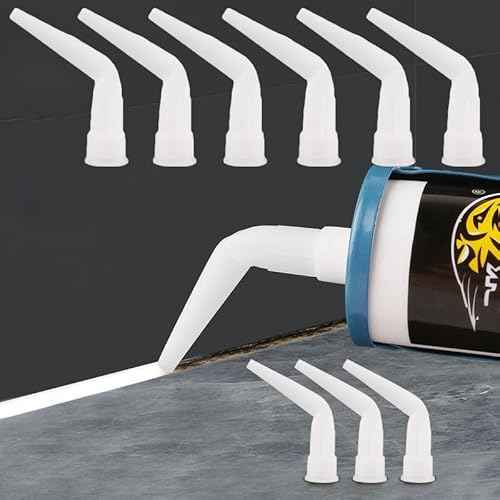 10 Pack Sausage Caulk Gun Angle Nozzle Replacement Curved Caulking Nozzles Tips for Manual Sausage Caulking Gun 10 oz Cartridge Sealants Adhesive Waterproof Caulk & Seal Silicone Sealant