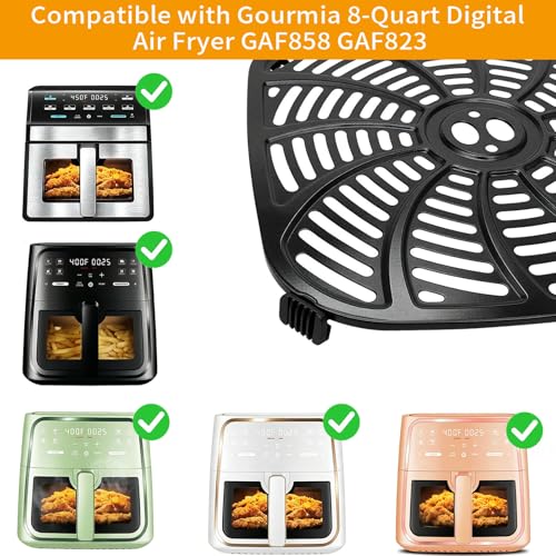GCQ 8QT Gourmia GAF823/GAF858 Air Fryer Grill Pan 9.6 x 9.6 in with 4 Rubber Bumpers