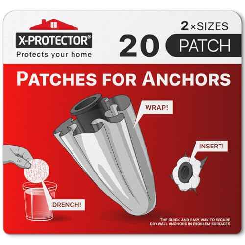 X-Protector Patches for Anchors - 20 PCS Set of 2 Sizes - Loose Wall Anchor Fix Pad - Dry Wall Anchor Repair Pads - Plaster Wall Anchors - Wall Anchors Repair Patches to Keep Them in Place!