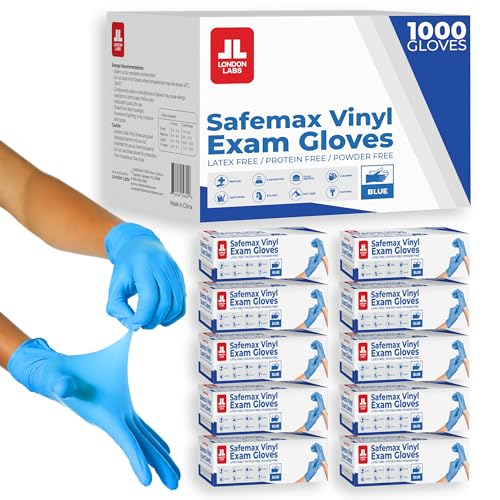 London Labs 1000 Count Large Powder-Free Vinyl Exam Gloves Latex-Free Disposable