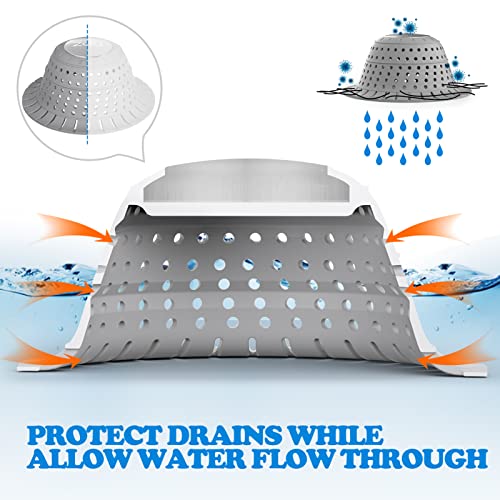 Zaa Shower Drain Hair Catcher 1 Pack Gray - Bathtub & Sink Drain Protector