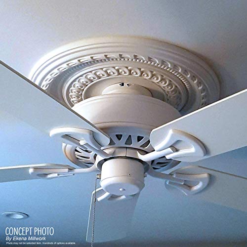 Ekena Millwork CMP13BA Baltimore Thermoformed PVC Ceiling Medallion (Fits Canopies up to 5 1/4"), 13"OD x 3 1/2"ID x 3/4"P