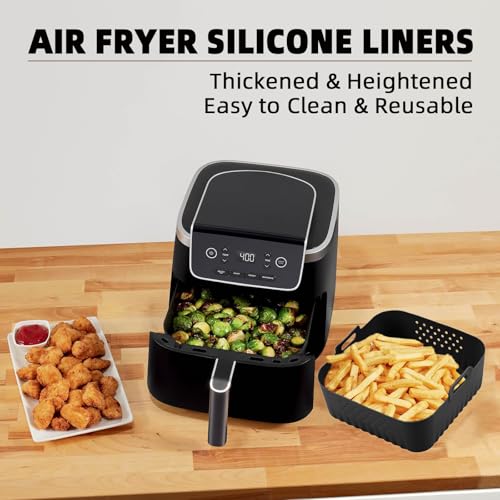 LYHOLKEER 2-Pack Silicone Air Fryer Liners for 5-8QT COSORI Ninja Instant Pot Vortex Plus