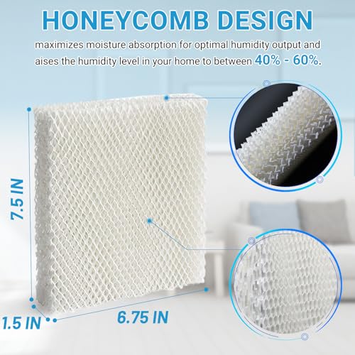Lemige 6 Pack Replacement Filters T for Honeywell HFT600T/HFT600PDQ HEV-600 HEV615 HEV620 (White 6 Pack)
