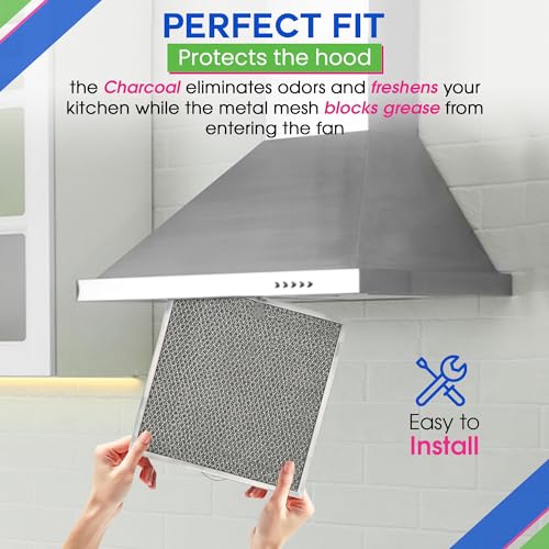 Bagean 11.6x11.2” Charcoal Grease Filter Combo for Nutone/Broan Range Hood (2-Pack) S99010317