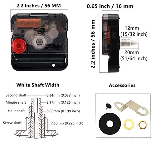TIKROUND Clock Movement Replacement 3/4 Inch Shaft Length for Repair