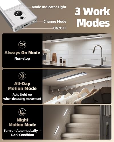 EZVALO 5-Pack Rechargeable Under Cabinet LED Lights with Remote & Charging Station - Cool White