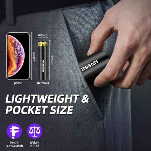 UV Flashlight Black Lights Wood¡¯s Lamp Powerful Mini Portable, LED 395nm USB Rechargeable Ultraviolet Blacklight Flashlights, Pet Urine Detector Light for uv Resin Curing