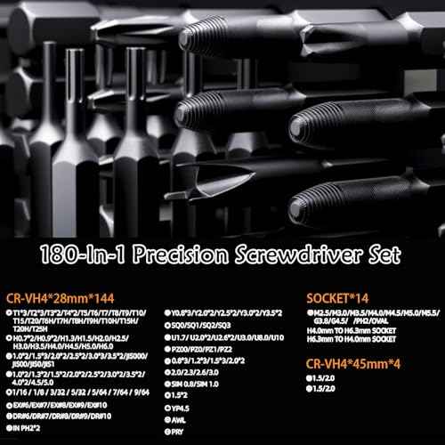 180 in 1 Manual Precision Screwdriver Set, Professional Computer Screwdriver Kit, Magnetic Repair Tool Kit with Home Drill Bits for iPhone Computer Laptop ablet Watch Xbox Game Console