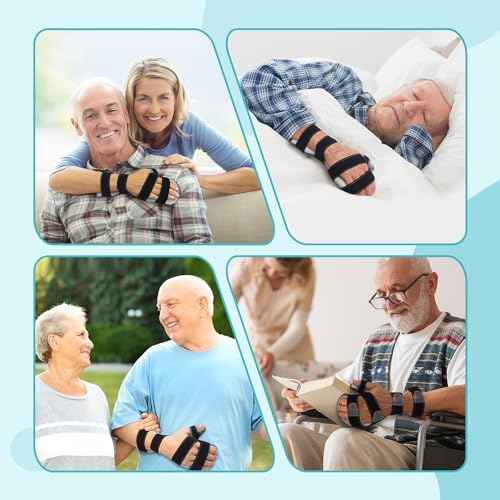Stroke Hand Brace Splint for Straightening Fingers with 5 Fingers Resting Support,Prevent Fingers Curling, Dupuytren's Contractures, Hand Spasms, Fit Right & Left, Men & Women - M