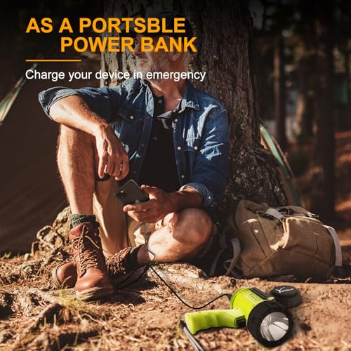 YIERBLUE Rechargeable Fluorescent Spotlight Flashlight 1000ft Waterproof LED