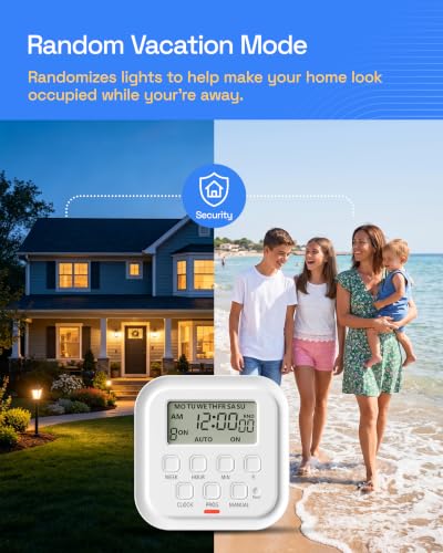 HBN Digital Indoor Outlet Timer for Lights, Lamps, Fans, & Appliances
