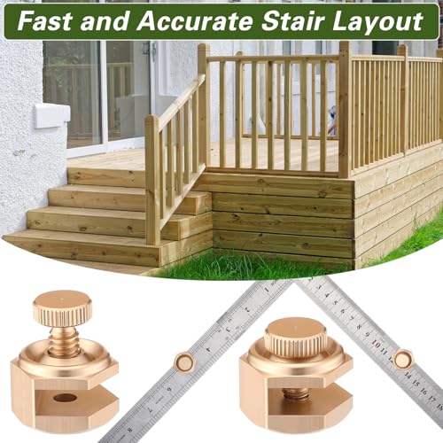 Ceoighe 4 Pack Stair Gauge Set – Gold Framing Square Measurement Tools