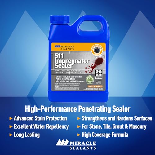 Miracle Sealants 511 Impregnator Quart - Penetrating Stone & Tile Sealer for Indoor & Outdoor Use