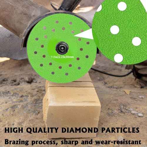 2 pcs Glass Cutting Disc for Angle Grinder, Rock Slab Grinding Disc and Multi-Pore Flat Cutting Blades, 4.5 Inch &1.2mm Thin, for Cutting and Grinding Glass Ceramic Tile Granite Marble Diamond