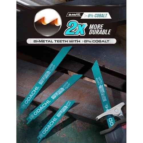 ODACHI Reciprocating Saw Blade Bi-Metal Cobalt Sabre Saw Blades for Heavy Metal Cutting 6-Inch 14TPI 5-Pack