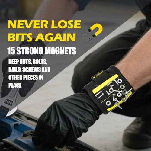 Magnetic Wristband for Holding Screws, Drill Bits, Nails, Stocking Stuffers for Adults, Cool Gadgets for Christmas, Father's Day, Valentine's Day, Gifts for Handyman, Dad, Husband, Grandpa