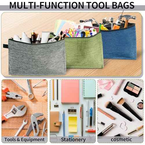 Tool Pouches With Zipper 3 Pack Waterproof Small Tool Bag, Practical Zippered Pouch Suitable For Organizing And Storing Tools, Gadgets, Cosmetics, Travel Accessories.