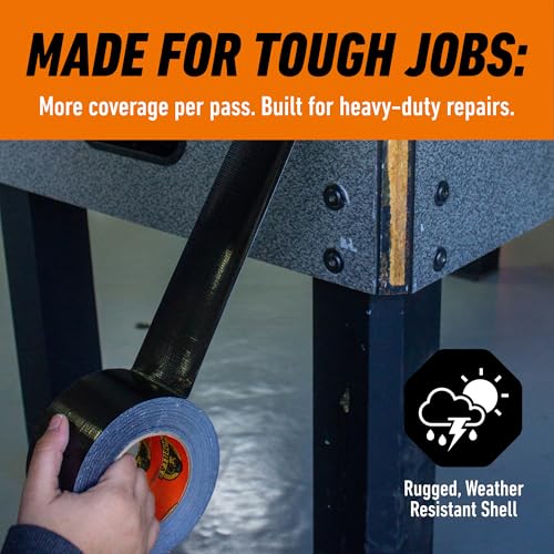 Gorilla Heavy Duty Black Duct Tape 2.88" x 25 yd - 1 Pack