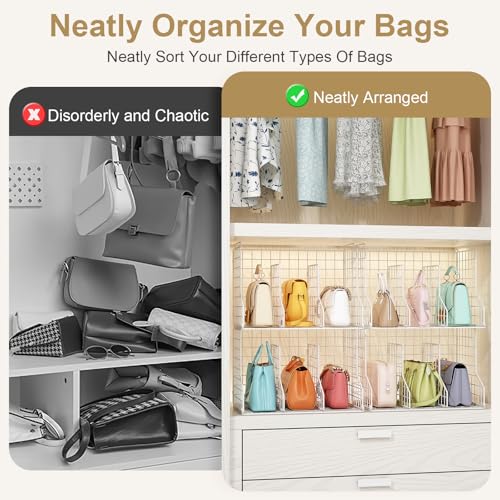 Sonyabecca 2-Pack Adjustable Purse Organizer Dividers for Closet Storage