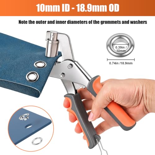 Grommet Tool Kit with 500 10mm Grommets for Leather Canvas Tarp Setup