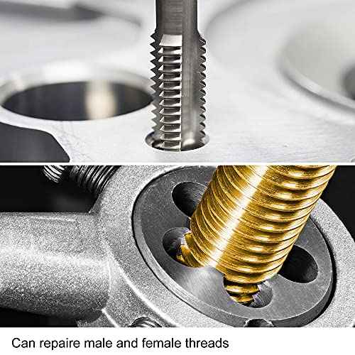 uxcell M5 x 0.8mm Metric Tap and Die Set, Machine Thread Screw Tap with Round Threading Die, Tap & Die Kit for Nut Screw Bolt Thread Repair