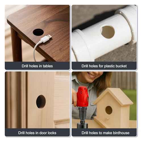 11pcs Hole Saw Kit 3/4"-2-1/2" Saw Blades£¬Mandrels£¬Drill Bits£¬Hex Key with Storage Box, Ideal for Soft Wood, Plywood, Drywall Drilling, PVC Board (Black)