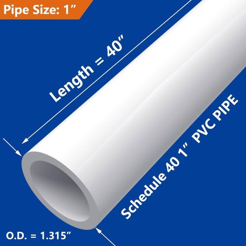 letsFix 1" PVC Pipe Furniture Grade, DIY PVC Projects for the Home, Garden, Greenhouse, Farm and Workshop, Sch. 40 White [40" x 4 Pack]