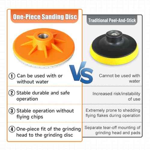 4" Diamond Polishing Pads for Angle Grinder 5/8"-11 UNC, Concrete & Stone Polishing Pads for Granite, Marble, Tile, Quartz, Glass, Ceramic - Wet/Dry Use Diamond Sanding & Edge Trimming Discs