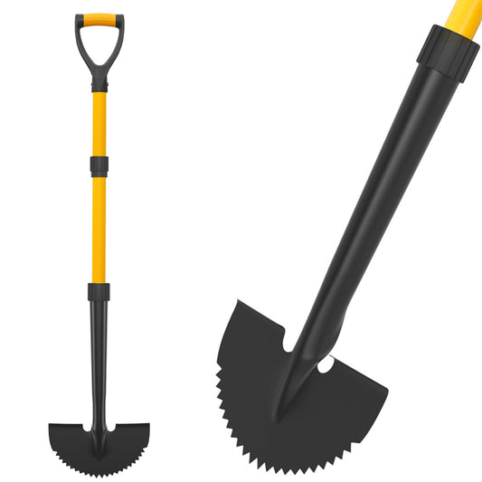 COSITA Edger Lawn Tool, 41-inch Manual Lawn Edger for Grass, Half Moon Hand Edger Tool with D-Grip, Metal Saw Tooth Garden Edger with Long Handle for Sidewalk, Yard