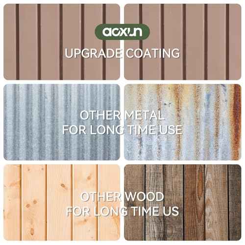 Aoxun 6.2x4 FT Shed Outdoor Storage Shed with Lockable Doors & Slooping Roof Metal Garden Tool Shed for Backyard, Patio, Poolside (Brown)