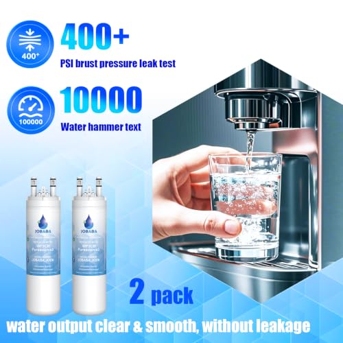 JOBABA Frigidaire WF3CB Water Filter Replacement 2-Pack - NSF Certified, Long-Lasting Filter for Clean Drinking Water