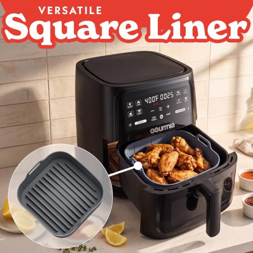 Gourmia Silicone Air Fryer Liners 3-Piece Set with Egg Bite & Muffin Mold