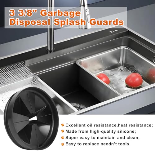 MMXIANG QCB-AM 3 3/8" Garbage Disposal Stopper – 2 Pack, Silicone Splash Guard for In.SinkErator Evolution