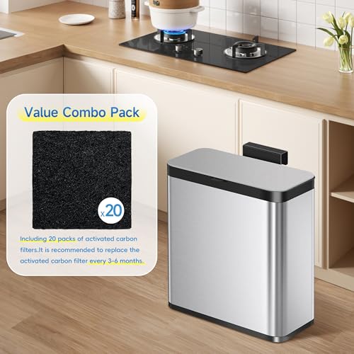 Activated Charcoal Odor Filter Refills for EKO Trash Cans – 20 Pack, 3.15" Round
