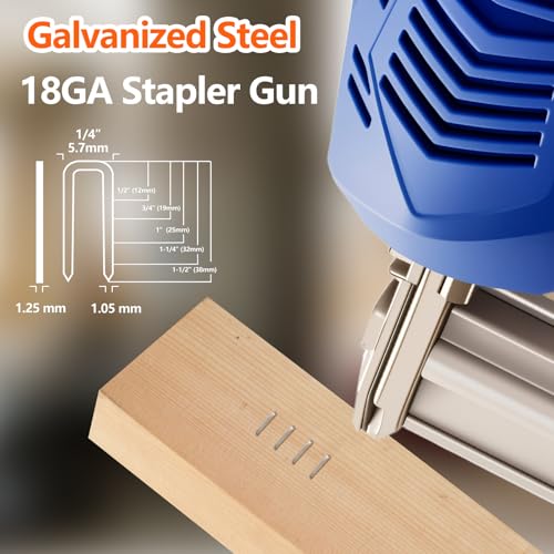 Galvanized Steel 1/4 Inch Narrow Crown Staples 1/2 Inch Length - 1000 Count