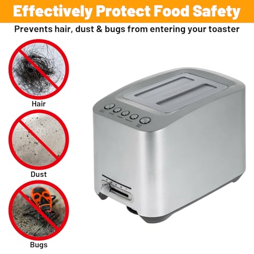 Dplolng Gray 2-Slice Silicone Toaster Cover - 15.7x10.3x1.1cm, Fits Most 2-Slice Toasters
