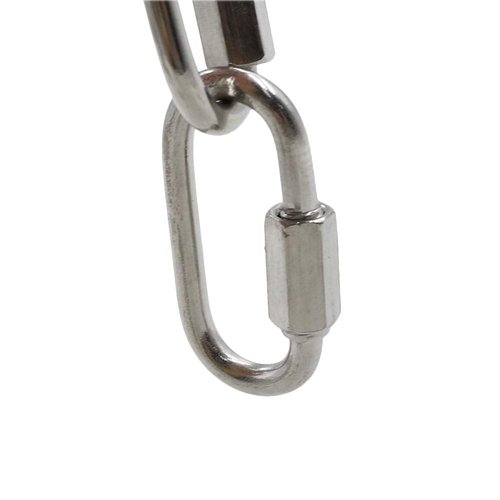 Qjaiune 24Pcs Quick Links 1/8 Inch Stainless Steel D Shape Locking Carabiner, Heavy Duty Durable Chain Connector
