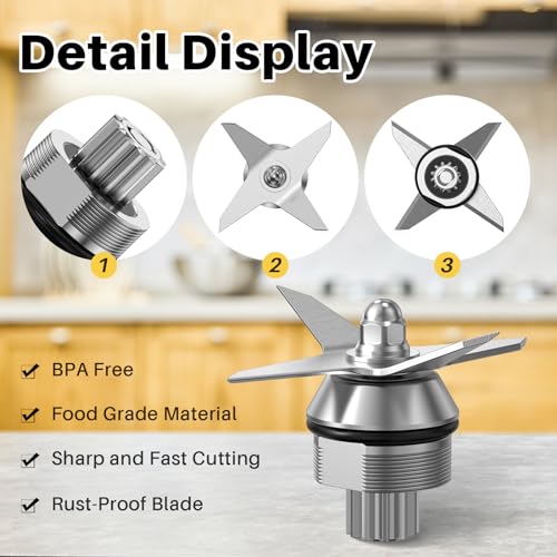 Replacement Kit for Vitamix 5200 Series Blender Blade Assembly with Wrench & Drive Socket (64oz/32oz)