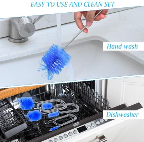 Flexible Drain Brush Set - 3-Piece Stainless Steel Pipe Cleaners for Kitchen & Plumbing