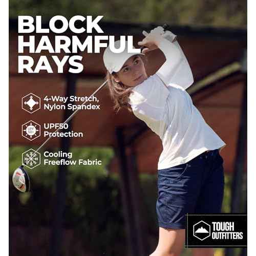 Tough Outdoors Sun Protection Sleeves - UV Arm Sleeves for Men and Women - Golf Cooling Arm Sleeves - Baseball Sun Sleeves